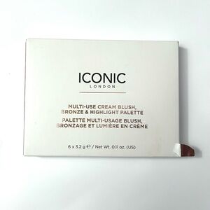 NEW IN BOX Iconic London Multi-Use Cream Blush Bronzer & Highlighter Palette